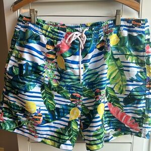 Red Carter tropical swim trunks XL